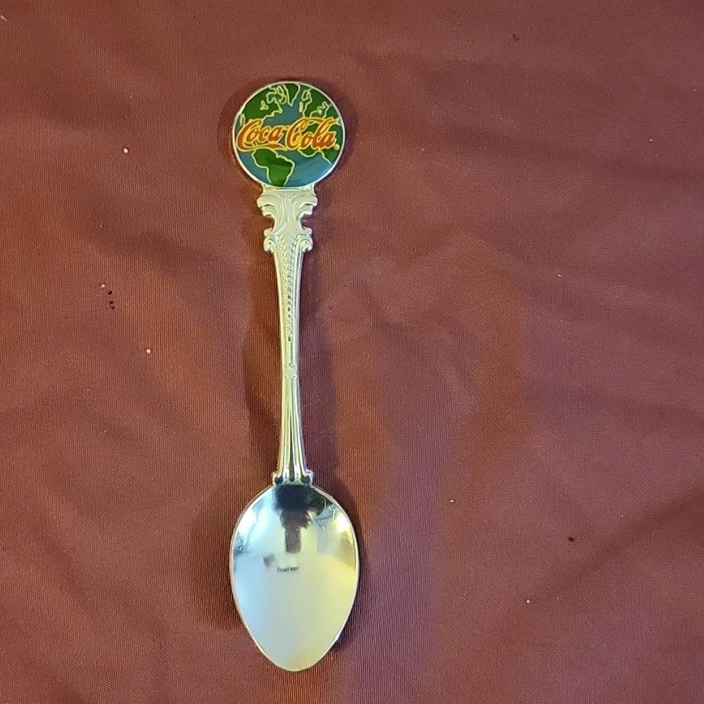 Vintage 1995 Coca Cola Collectible Metal Spoon Made in New Zealand,Silver Plated